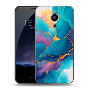 Пластиковый чехол на Meizu Pro 5 с принтом Мрамор блестки