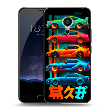 Пластиковый чехол на Meizu Pro 5 с принтом машины тачки