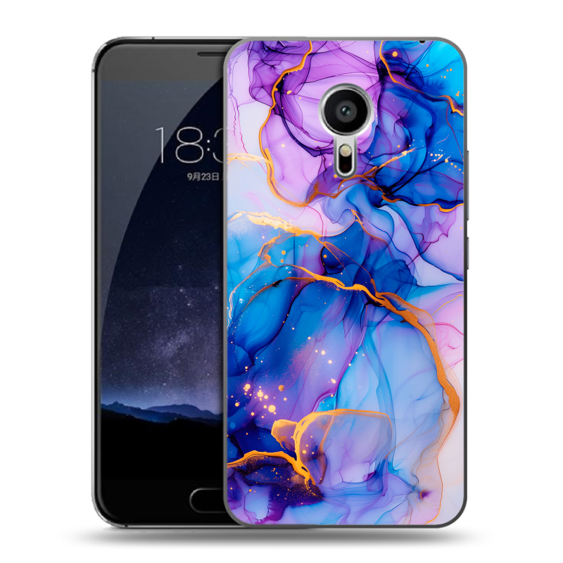 Пластиковый чехол на Meizu Pro 5 с принтом синий мрамор Пластиковый чехол на Meizu Pro 5 с принтом синий мрамор