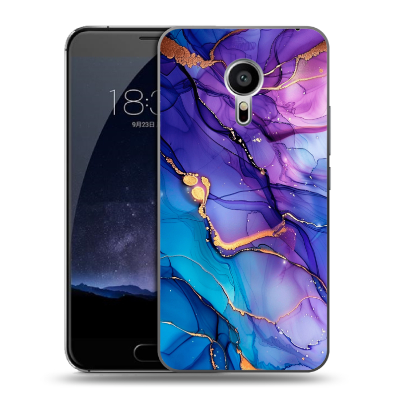 Пластиковый чехол на Meizu Pro 5 с принтом синий мрамор Пластиковый чехол на Meizu Pro 5 с принтом синий мрамор