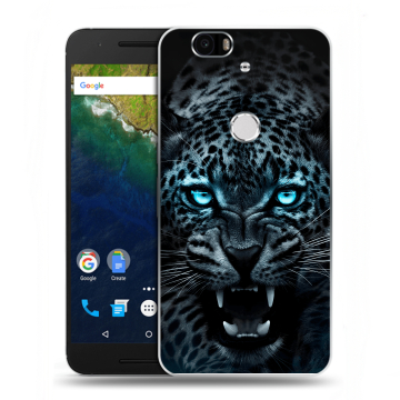 Силиконовый чехол на Google Huawei Nexus 6P с принтом Темный леопард Силиконовый чехол на Google Huawei Nexus 6P с принтом Темный леопард