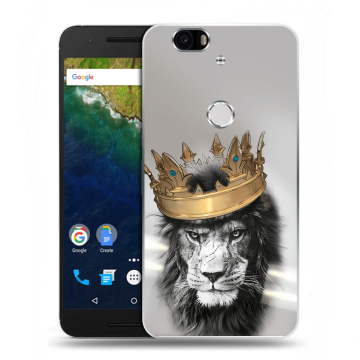 Силиконовый чехол на Google Huawei Nexus 6P с принтом Лев с короной Силиконовый чехол на Google Huawei Nexus 6P с принтом Лев с короной