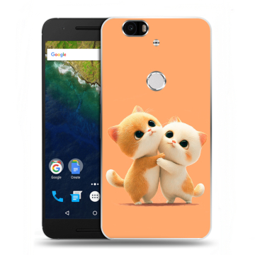Силиконовый чехол на Google Huawei Nexus 6P с принтом Милые котики Силиконовый чехол на Google Huawei Nexus 6P с принтом Милые котики