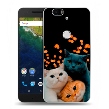 Силиконовый чехол на Google Huawei Nexus 6P с принтом Кошки Силиконовый чехол на Google Huawei Nexus 6P с принтом Кошки