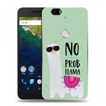 Силиконовый чехол на Google Huawei Nexus 6P с принтом Лама Силиконовый чехол на Google Huawei Nexus 6P с принтом Лама