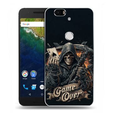 Силиконовый чехол на Google Huawei Nexus 6P с принтом Скелет карты Силиконовый чехол на Google Huawei Nexus 6P с принтом Скелет карты
