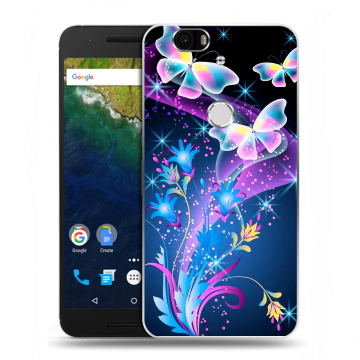 Силиконовый чехол на Google Huawei Nexus 6P с принтом Бабочки Силиконовый чехол на Google Huawei Nexus 6P с принтом Бабочки
