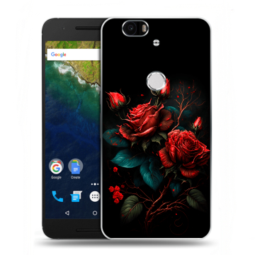 Силиконовый чехол на Google Huawei Nexus 6P с принтом Розы красные