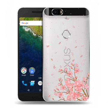 Силиконовый чехол на Google Huawei Nexus 6P с принтом Ветка сакуры