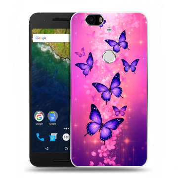 Силиконовый чехол на Google Huawei Nexus 6P с принтом Бабочки