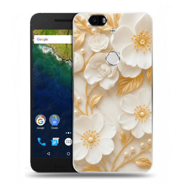 Силиконовый чехол на Google Huawei Nexus 6P с принтом Цветы