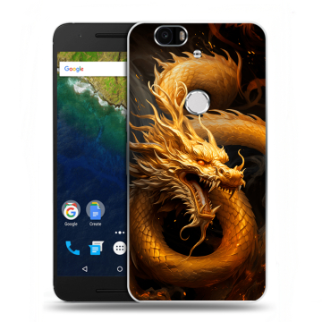 Силиконовый чехол на Google Huawei Nexus 6P с принтом Золотой дракон Силиконовый чехол на Google Huawei Nexus 6P с принтом Золотой дракон