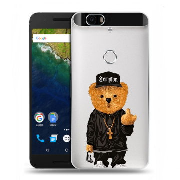 Силиконовый чехол на Google Huawei Nexus 6P с принтом Плюшевый медведь