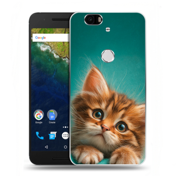 Силиконовый чехол на Google Huawei Nexus 6P с принтом котенок