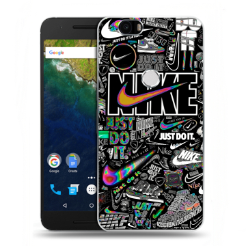 Силиконовый чехол на Google Huawei Nexus 6P с принтом Найк Силиконовый чехол на Google Huawei Nexus 6P с принтом Найк