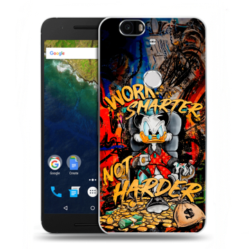 Силиконовый чехол на Google Huawei Nexus 6P с принтом Дональд Дак Деньги