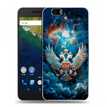 Силиконовый чехол на Google Huawei Nexus 6P с принтом Герб флаг России