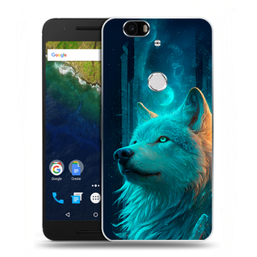 Силиконовый чехол на Google Huawei Nexus 6P с принтом бабочки саккура