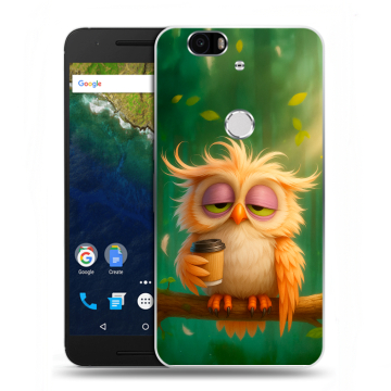 Силиконовый чехол на Google Huawei Nexus 6P с принтом сова