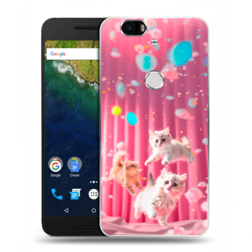 Силиконовый чехол на Google Huawei Nexus 6P с принтом милые котики Силиконовый чехол на Google Huawei Nexus 6P с принтом милые котики