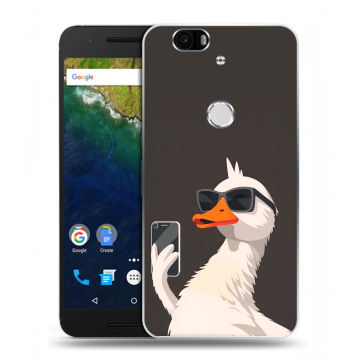 Силиконовый чехол на Google Huawei Nexus 6P с принтом утка в очках Силиконовый чехол на Google Huawei Nexus 6P с принтом утка в очках