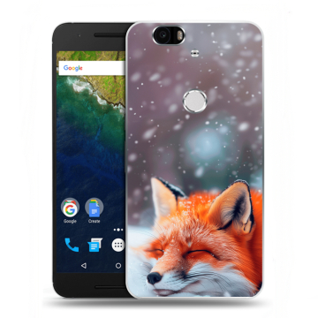 Силиконовый чехол на Google Huawei Nexus 6P с принтом лиса