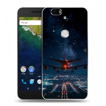 Силиконовый чехол на Google Huawei Nexus 6P с принтом самолет