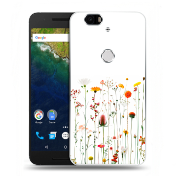 Силиконовый чехол на Google Huawei Nexus 6P с принтом цветы
