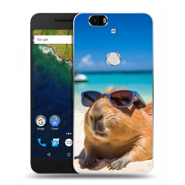 Силиконовый чехол на Google Huawei Nexus 6P с принтом Капибара