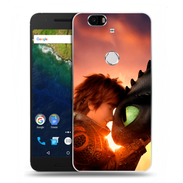 Силиконовый чехол на Google Huawei Nexus 6P с принтом Как приручить дракона