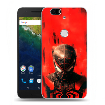 Силиконовый чехол на Google Huawei Nexus 6P с принтом человек паук spiderman
