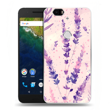 Силиконовый чехол на Google Huawei Nexus 6P с принтом цветы лаванда Силиконовый чехол на Google Huawei Nexus 6P с принтом цветы лаванда