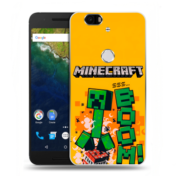 Силиконовый чехол на Google Huawei Nexus 6P с принтом Майнкрафт Minecraft