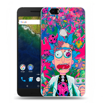 Силиконовый чехол на Google Huawei Nexus 6P с принтом Рик и Морти Rick Morty