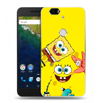 Силиконовый чехол на Google Huawei Nexus 6P с принтом Спанч боб Спанчбоб