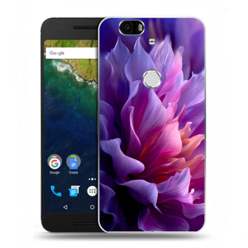 Силиконовый чехол на Google Huawei Nexus 6P с принтом женский цветы