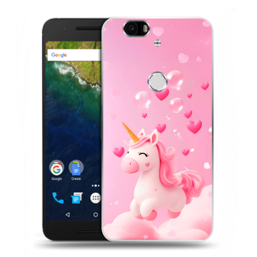 Силиконовый чехол на Google Huawei Nexus 6P с принтом Единорог