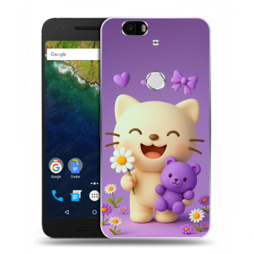 Силиконовый чехол на Google Huawei Nexus 6P с принтом для девочек