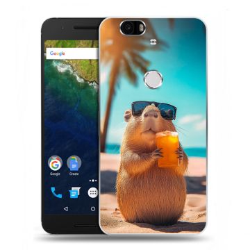 Силиконовый чехол на Google Huawei Nexus 6P с принтом Капибара Силиконовый чехол на Google Huawei Nexus 6P с принтом Капибара