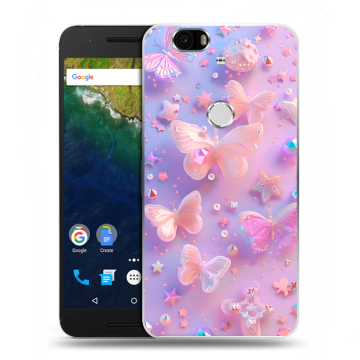 Силиконовый чехол на Google Huawei Nexus 6P с принтом Бабочки Силиконовый чехол на Google Huawei Nexus 6P с принтом Бабочки