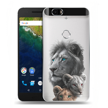 Силиконовый чехол на Google Huawei Nexus 6P с принтом Львы Силиконовый чехол на Google Huawei Nexus 6P с принтом Львы