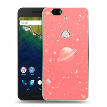 Силиконовый чехол на Google Huawei Nexus 6P с принтом Розовый космос Силиконовый чехол на Google Huawei Nexus 6P с принтом Розовый космос