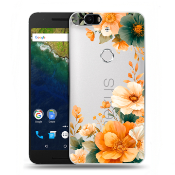 Силиконовый чехол на Google Huawei Nexus 6P с принтом Цветы принт Силиконовый чехол на Google Huawei Nexus 6P с принтом Цветы принт