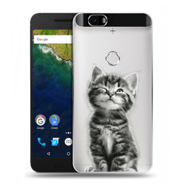 Силиконовый чехол на Google Huawei Nexus 6P с принтом Котенок