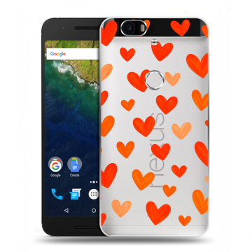Силиконовый чехол на Google Huawei Nexus 6P с принтом Сердечки Силиконовый чехол на Google Huawei Nexus 6P с принтом Сердечки