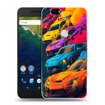 Силиконовый чехол на Google Huawei Nexus 6P с принтом Тачки Силиконовый чехол на Google Huawei Nexus 6P с принтом Тачки