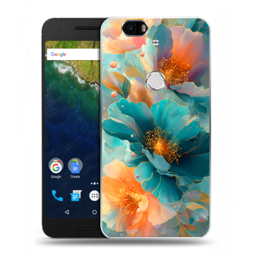 Силиконовый чехол на Google Huawei Nexus 6P с принтом Цветы Силиконовый чехол на Google Huawei Nexus 6P с принтом Цветы