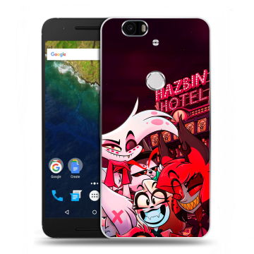 Силиконовый чехол на Google Huawei Nexus 6P с принтом Hazbin Hotel Отель Хазбин
