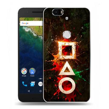 Силиконовый чехол на Google Huawei Nexus 6P с принтом Squid Game Игра кальмара