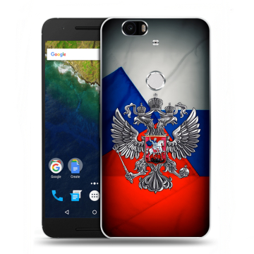Силиконовый чехол на Google Huawei Nexus 6P с принтом Флаг России